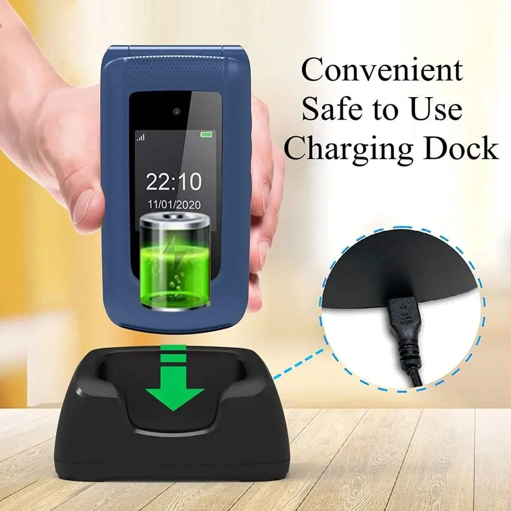 Uleway Unlocked 3G Seniors Flip Cell Dual SIM Card Big Button Easy-to-Use